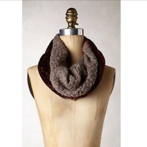 Anthropologie Velvet Foil Cowl Infinity Scarf